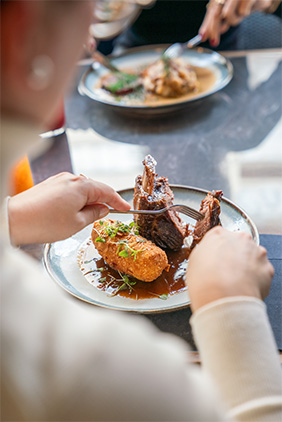 Prime Rib with Almond Croquette
